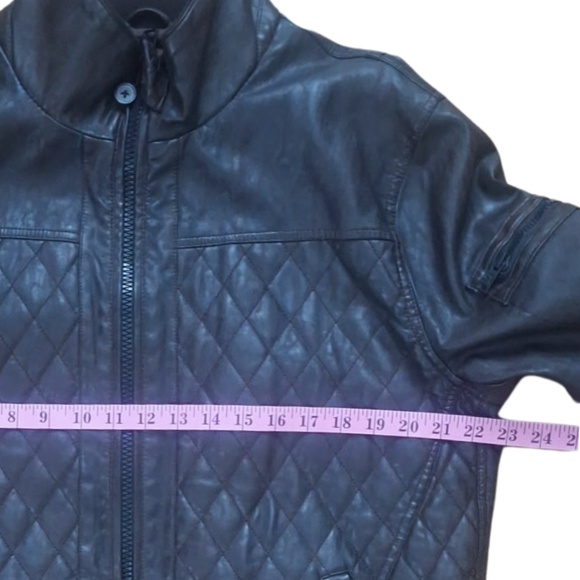 Rogue State Quilted Faux Bomber Leather Aviator Moto Jacket Black Men’s Sz M - Picture 5 of 10